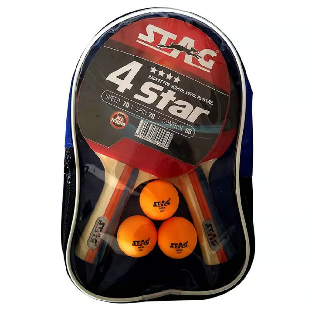 Best STAG 4 Star Play Table Tennis Bat With 3 Balls