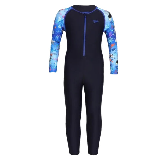 Trending Speedo Junior Color Block AOP All In 1 Suit