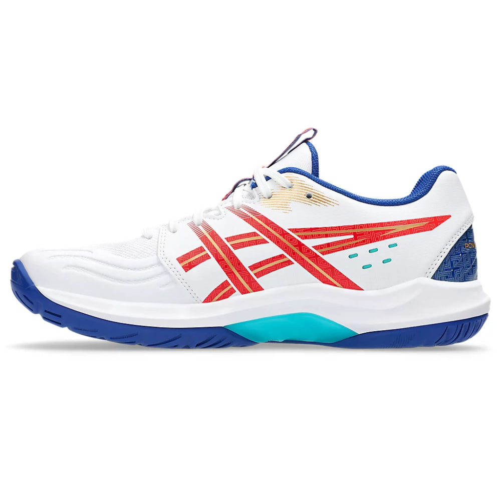 ASICS Men's Powerbreak FF Badminton Shoe (White/Blue)