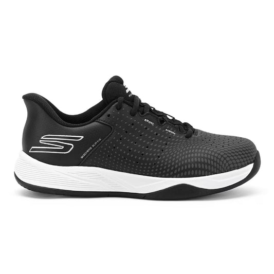 SKECHERS Women's Viper Court Reload Multi Court Shoe (Black/White)