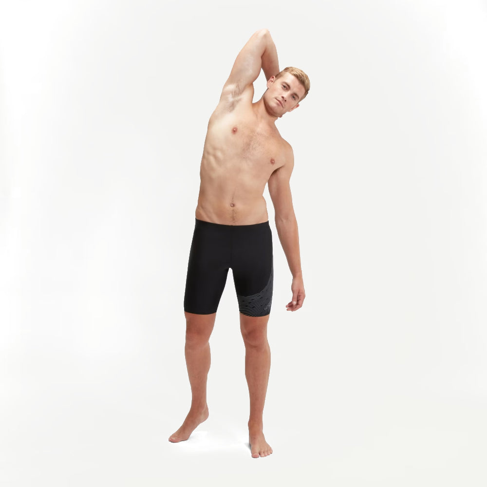 Speedo Men's Medley Logo Swimming Jammer (Black/Charcoal)