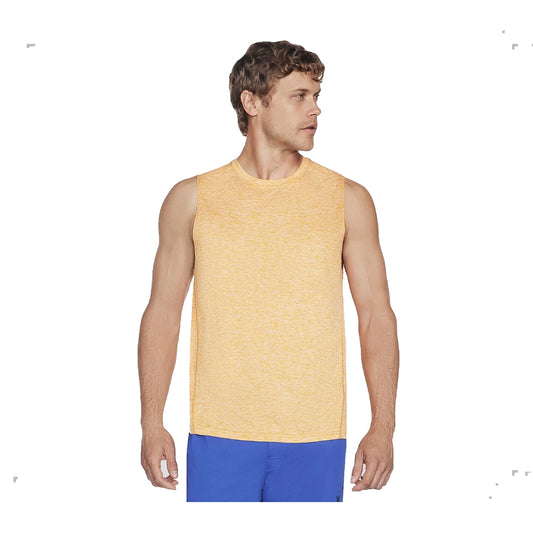 SKECHERS Men's Godri Charge Muscle Tank (Orange/Yellow)