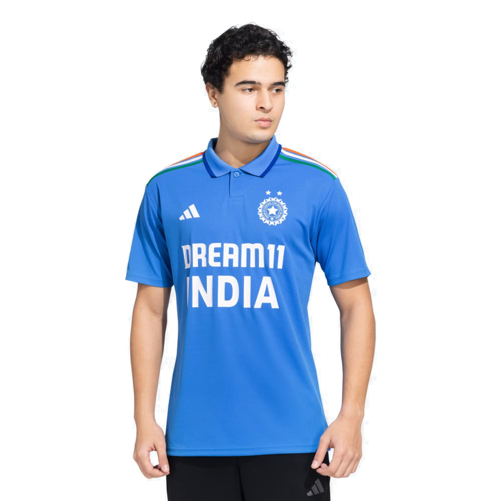 Adidas Men's India Cricket Fan Jersey (Blue/White)
