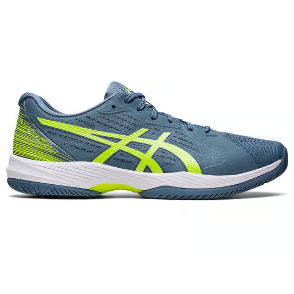 asics Solution Swift latest Steel Blue,Hazard Green Shoes