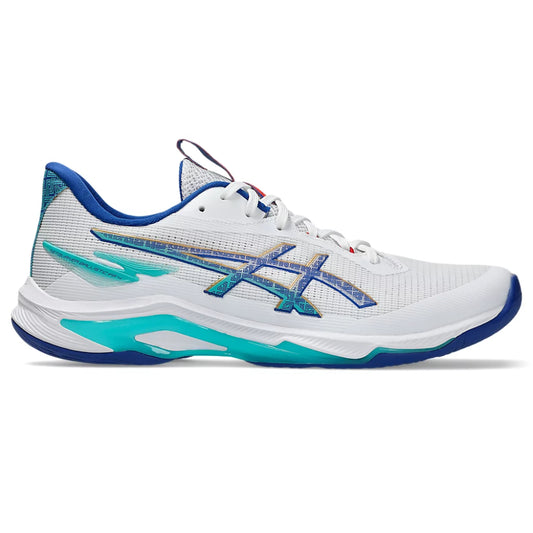ASICS Men's Netburner Ballistic FF 4 Badminton Shoe (White/Blue)