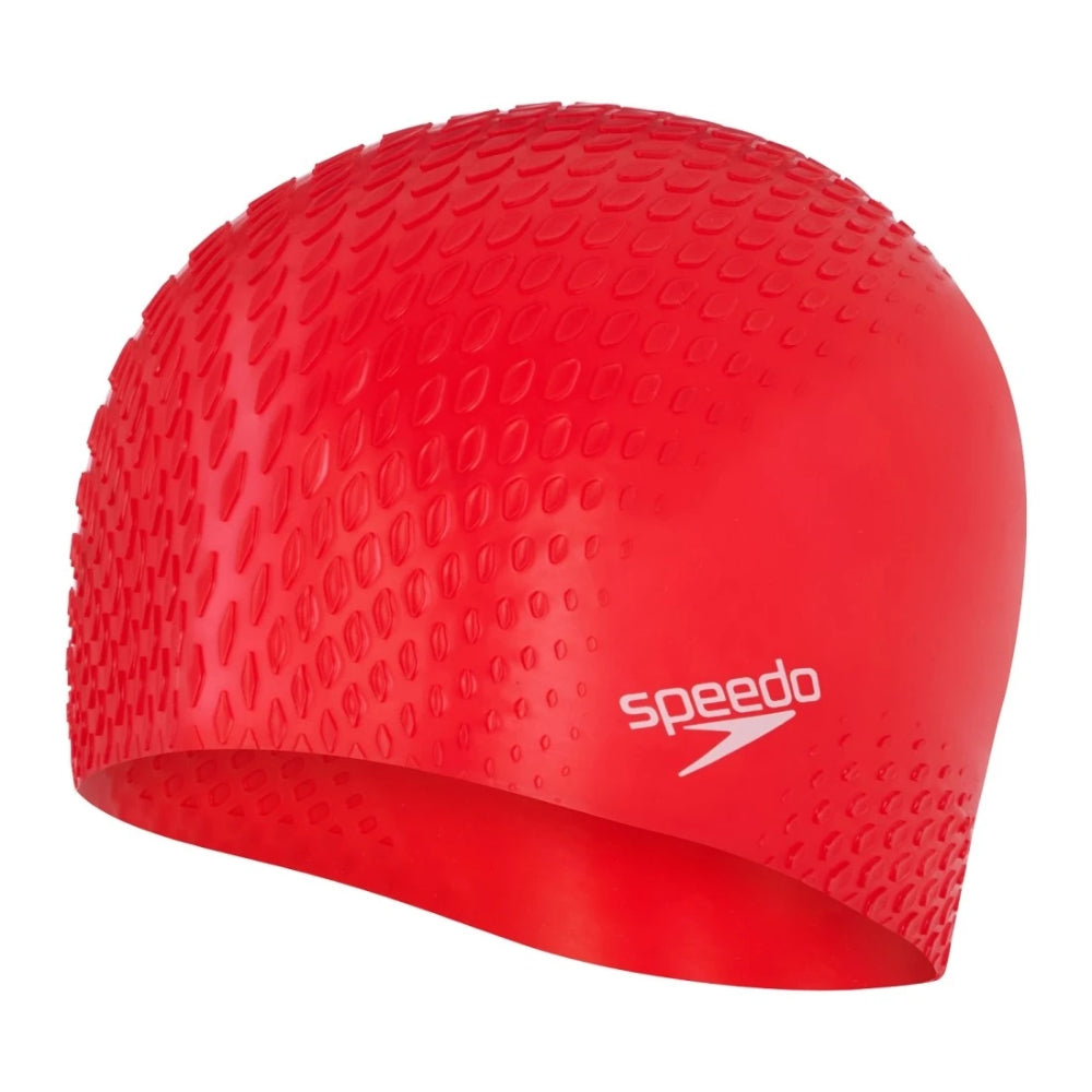 Speedo Adult's Bubble Active+ Swimming Cap (Red)