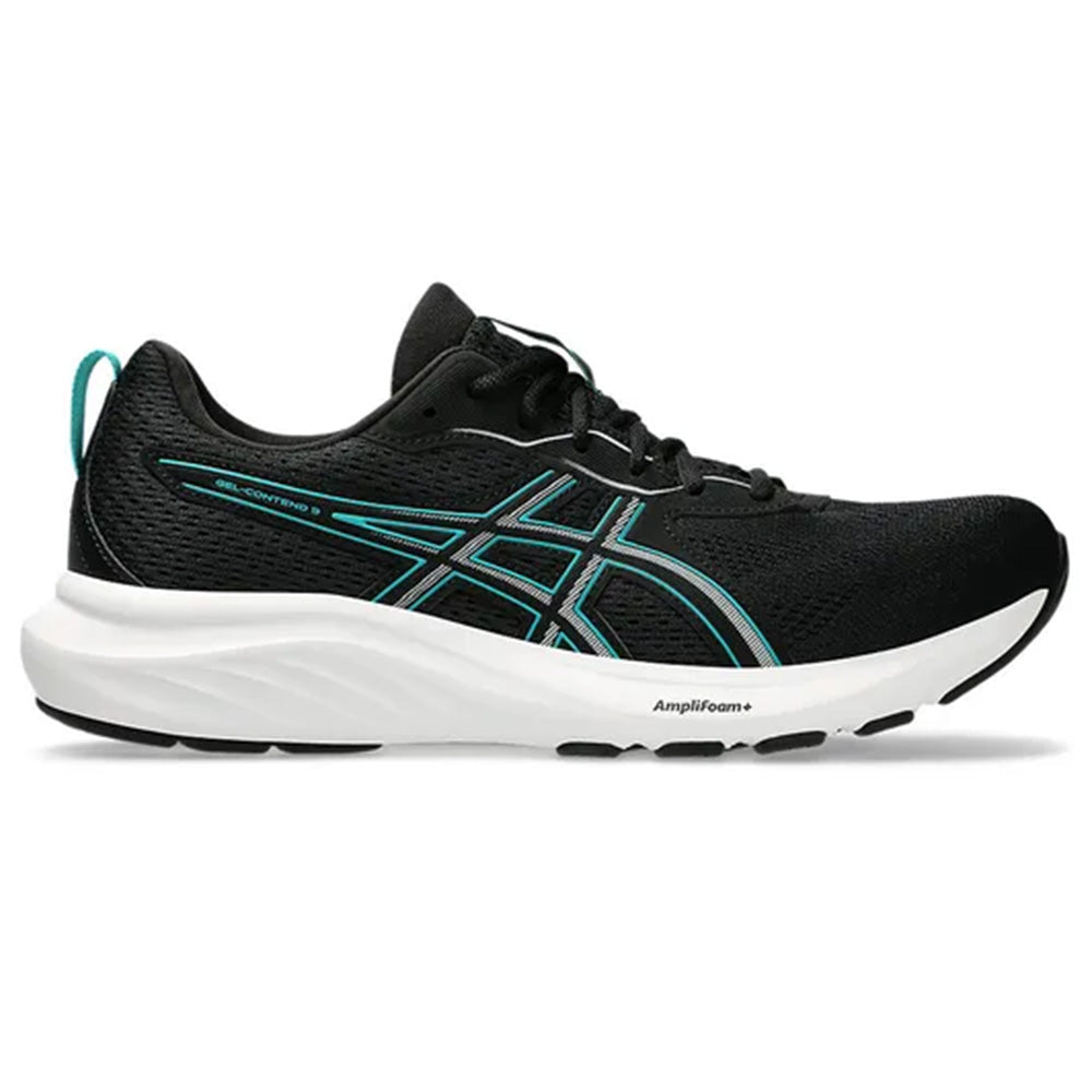 ASICS Men's Gel-Contend 9 Running Shoe (Black/Wave Teal)