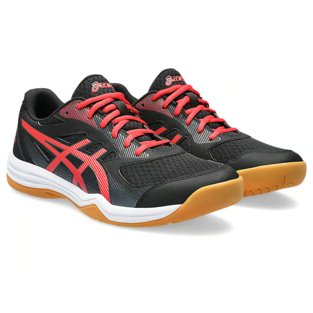 asics Upcourt 5 latest badminton Black,Classic Red Shoes
