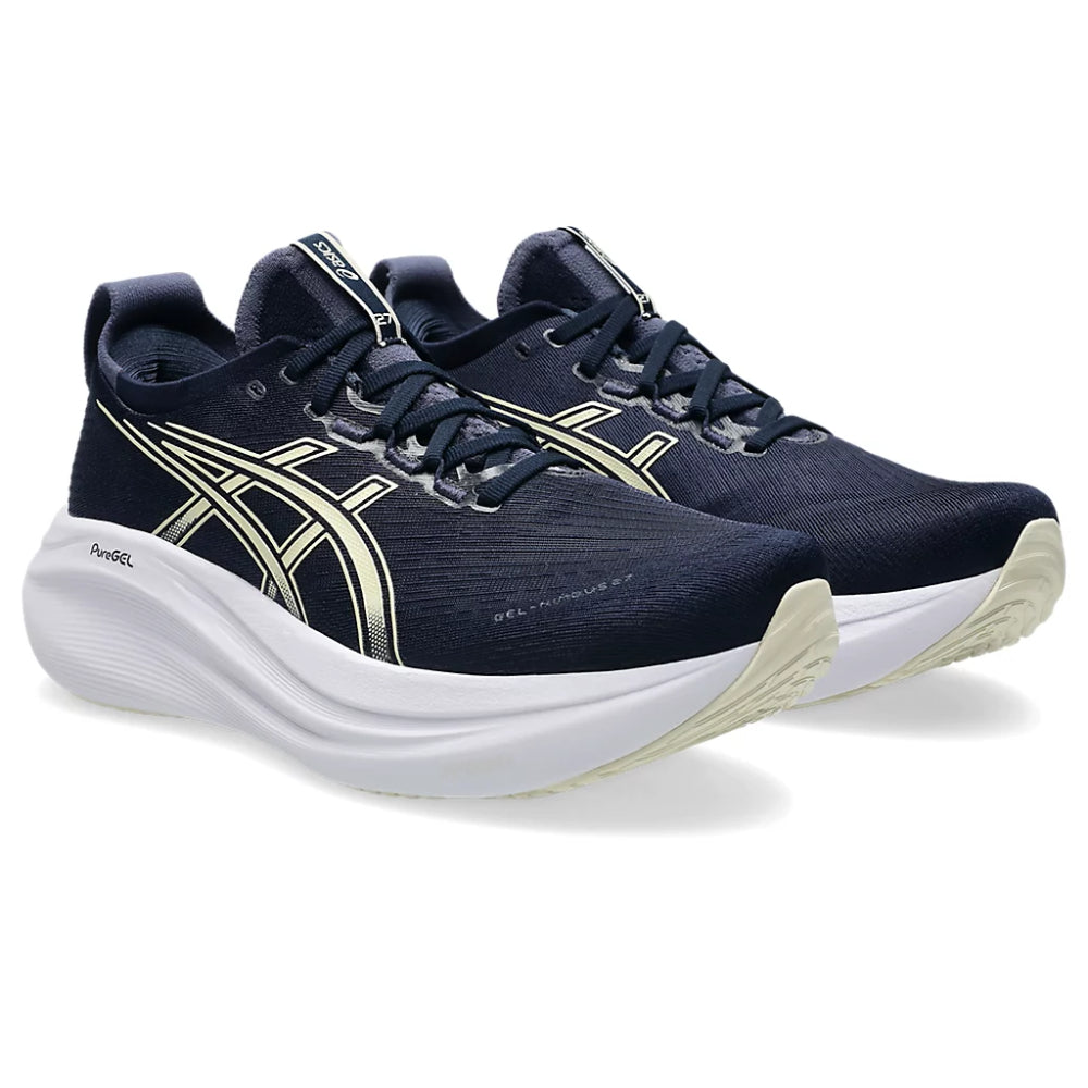 ASICS Men's Gel-Nimbus 27 Running Shoe (Midnight/Vanilla)