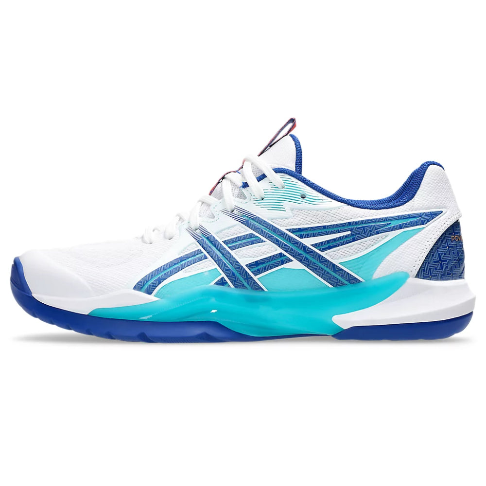 ASICS Men's Powerbreak FF Badminton Shoe (White/Blue)