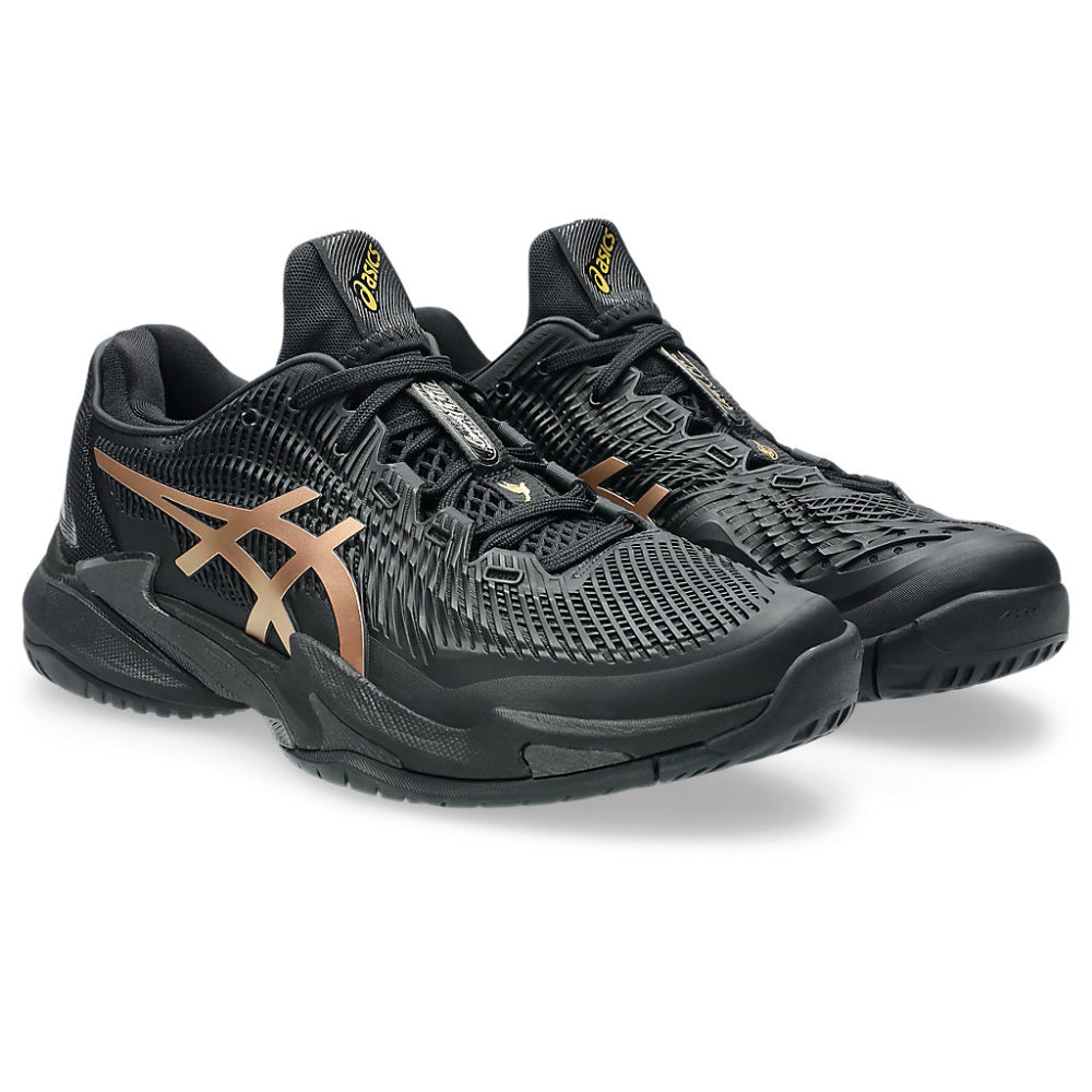 ASICS Men's Court FF 3 Novak Night Energy Tennis Shoe (Black/Prism Gold)