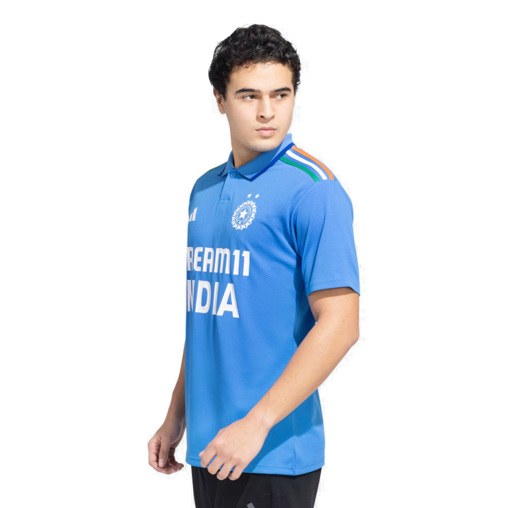 Adidas Men's India Cricket Fan Jersey (Blue/White)