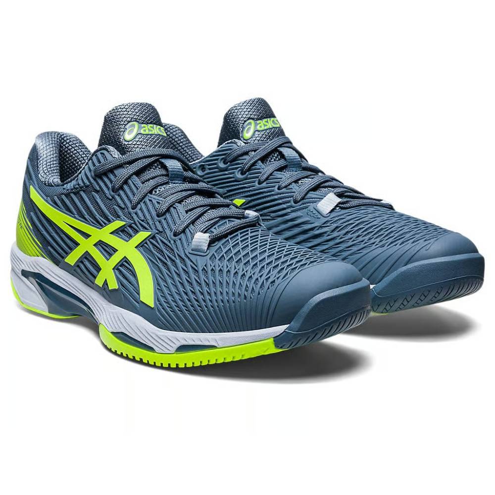asics Solution Speed FF 2 Novak top tennis Steel Blue,Hazard Green tennis shoe