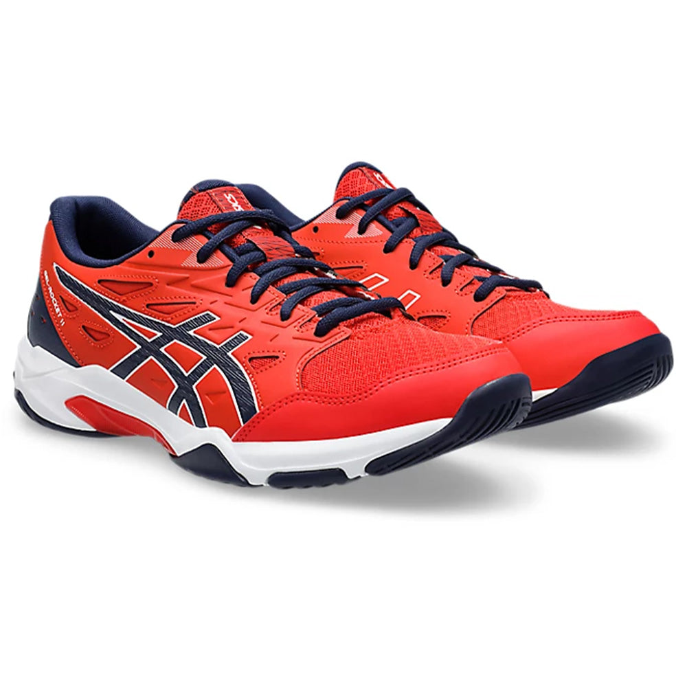 ASICS Men's Gel-Rocket 11 Badminton Shoe (Fiery Red/Peacoat)