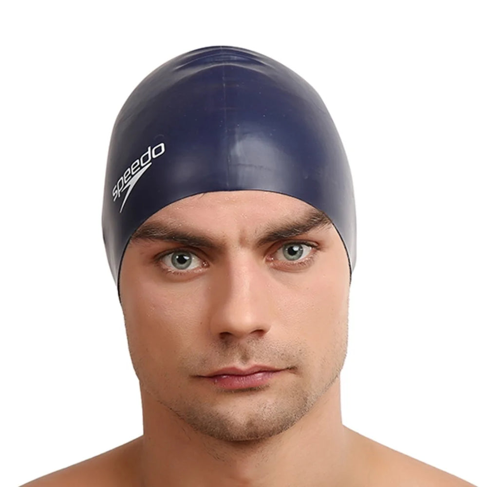 Speedo Adult's Flat Silicone Swimming Cap (Navy)