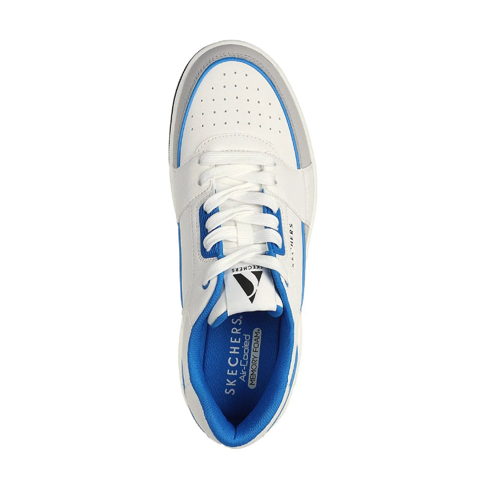SKECHERS Men's Uno Court-Low-Post Casual shoe (White/Blue)