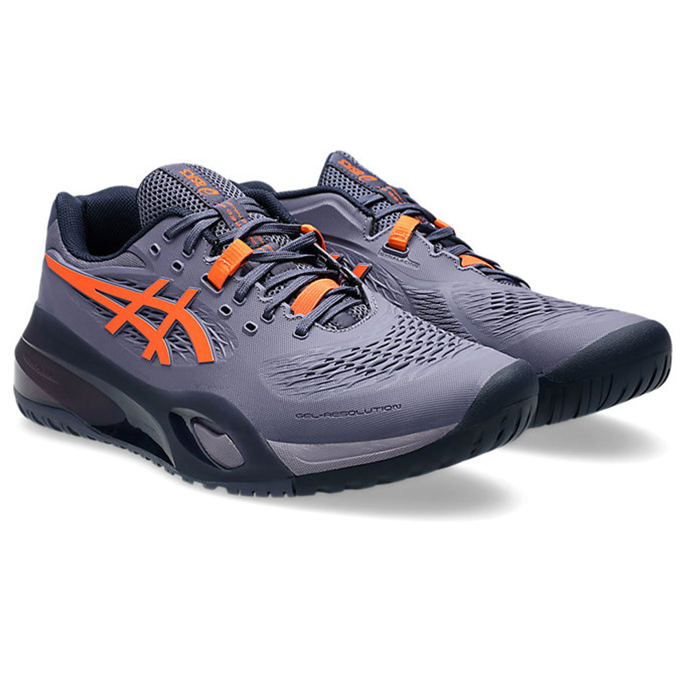 ASICS Men's Gel-Resolution X Tennis Shoe (Greyish Purple/Nova Orange)