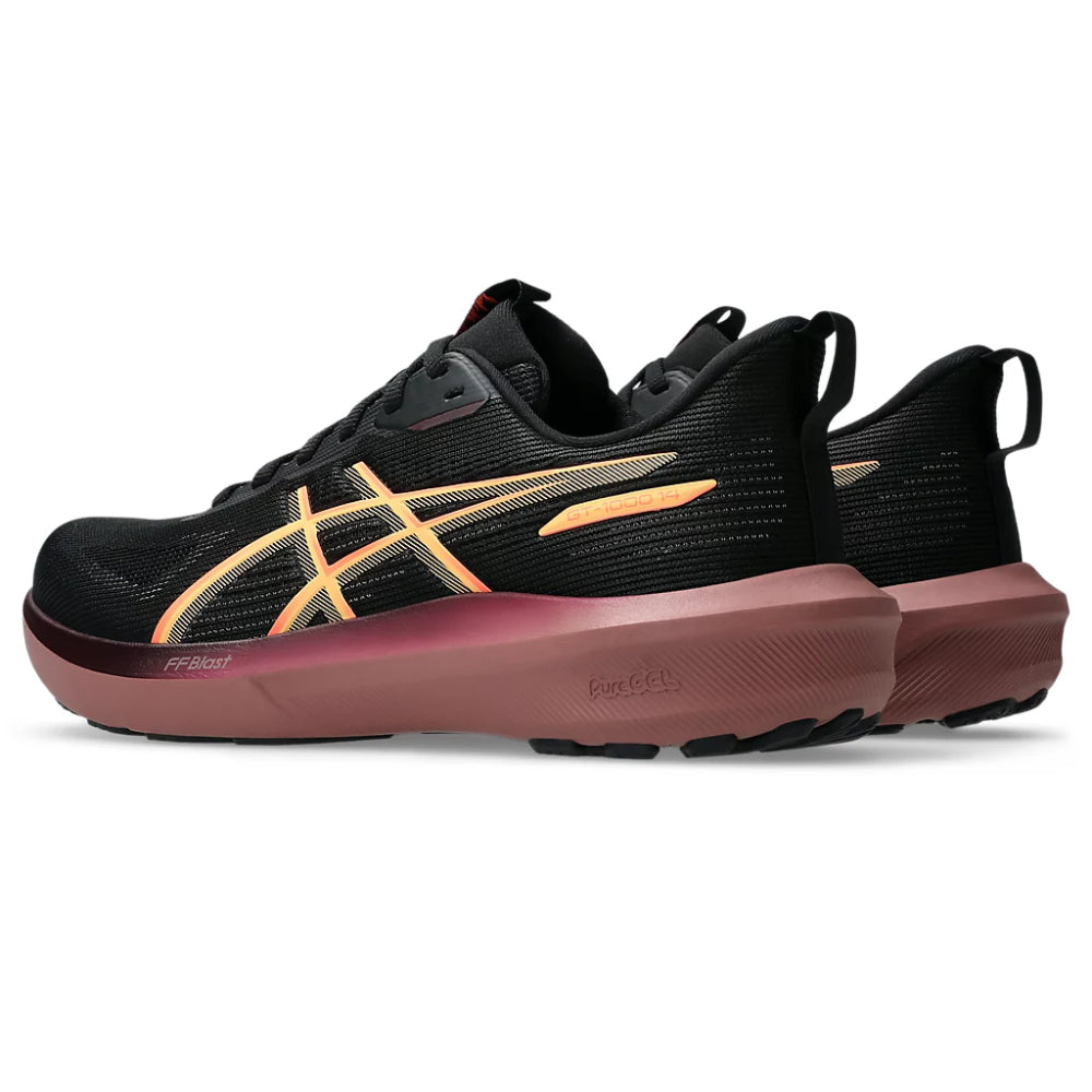 ASICS Men's Gt-1000 14 Running Shoe (Black/Vivid Coral)