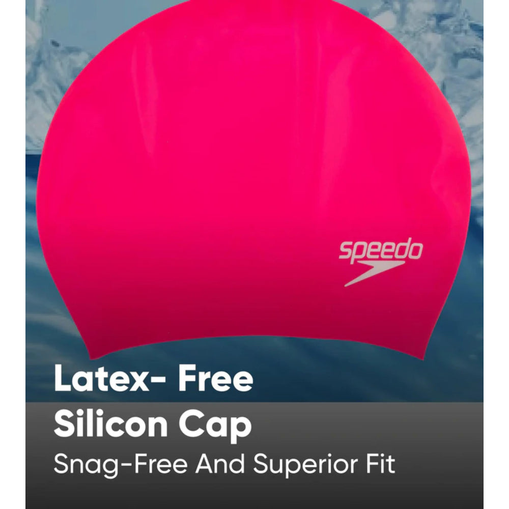 Speedo Adult's Long Hair Swimming Cap (Pink)