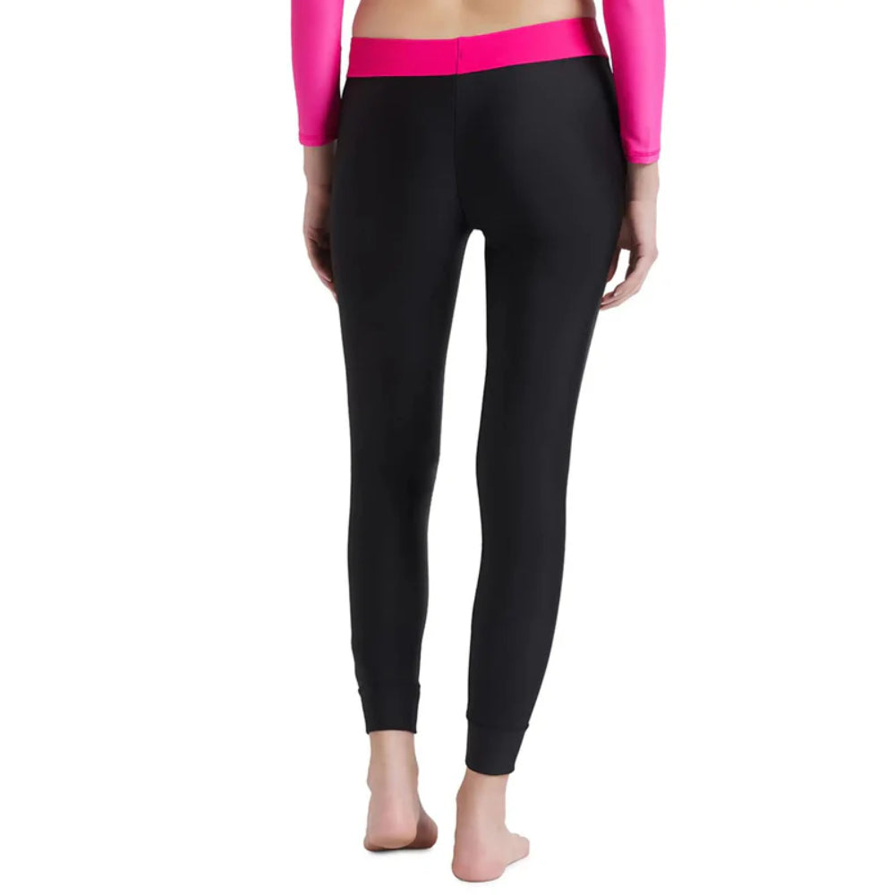 Speedo Women's Contrast Swim Legging (Black/Pink)