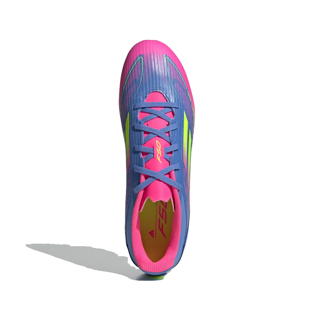 Adidas Men's F50 Club Firm/Multi Ground Football Shoe (Blue/Lemon/Pink)