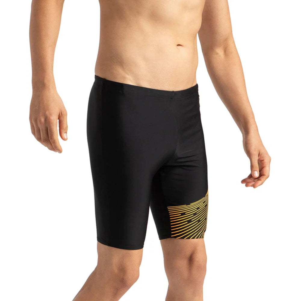 Speedo Men's Medley Logo Swimming Jammer (Black/Madarin Peel)
