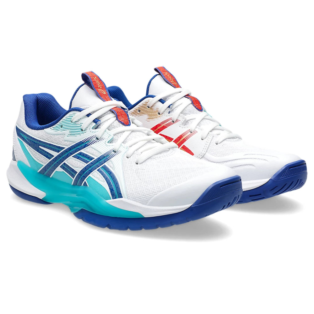 ASICS Men's Powerbreak FF Badminton Shoe (White/Blue)