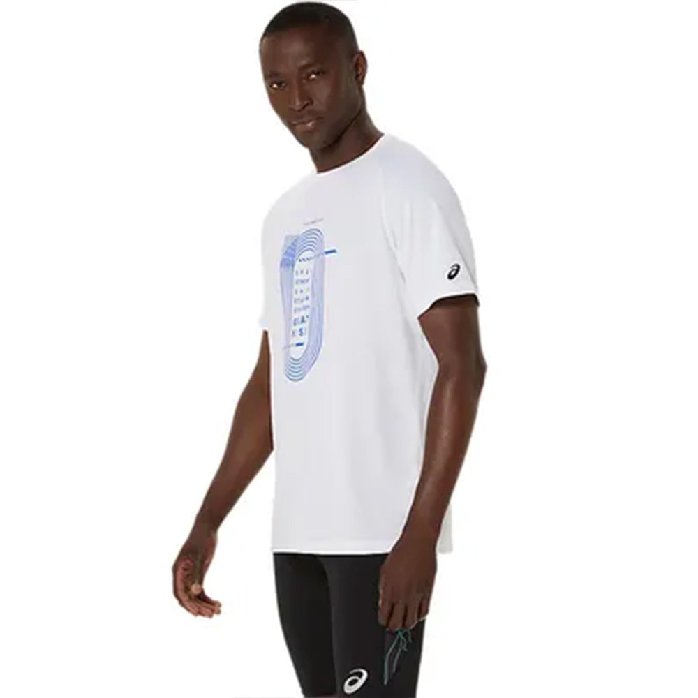 ASICS Men's Track Graphic Short Sleeve Top (White)