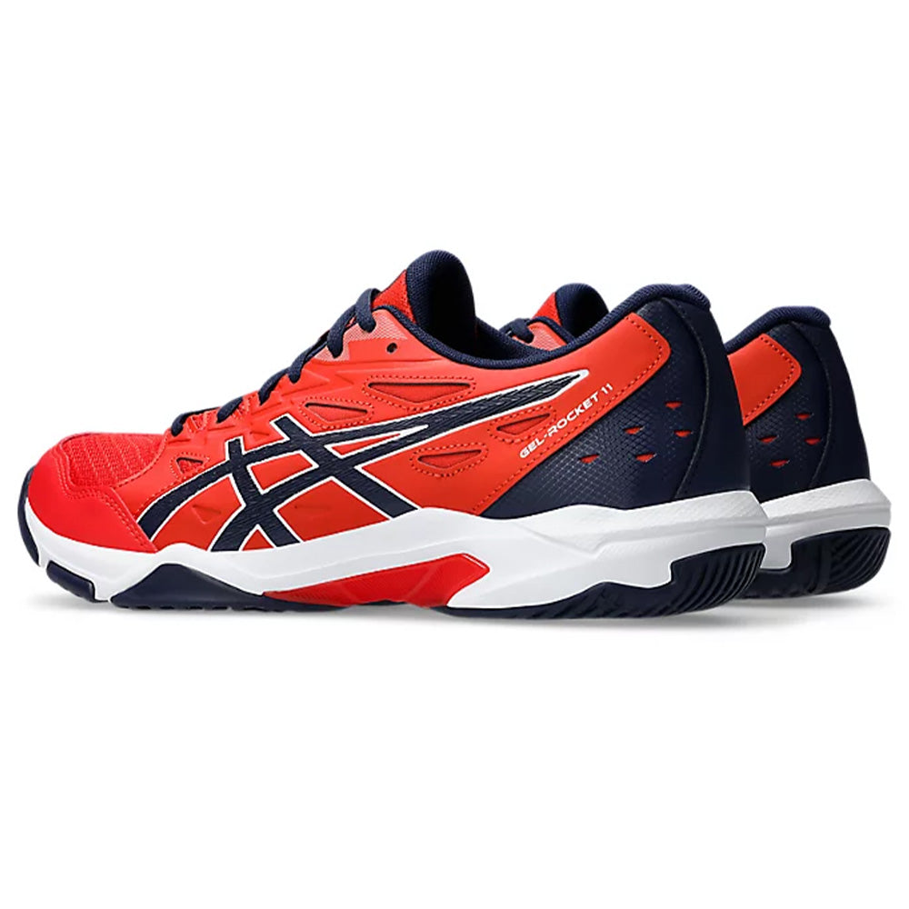 ASICS Men's Gel-Rocket 11 Badminton Shoe (Fiery Red/Peacoat)