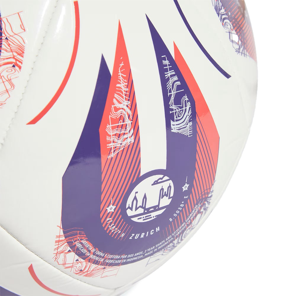 Adidas Women's Euro25 Club Football Ball (White/Panton/Panton)