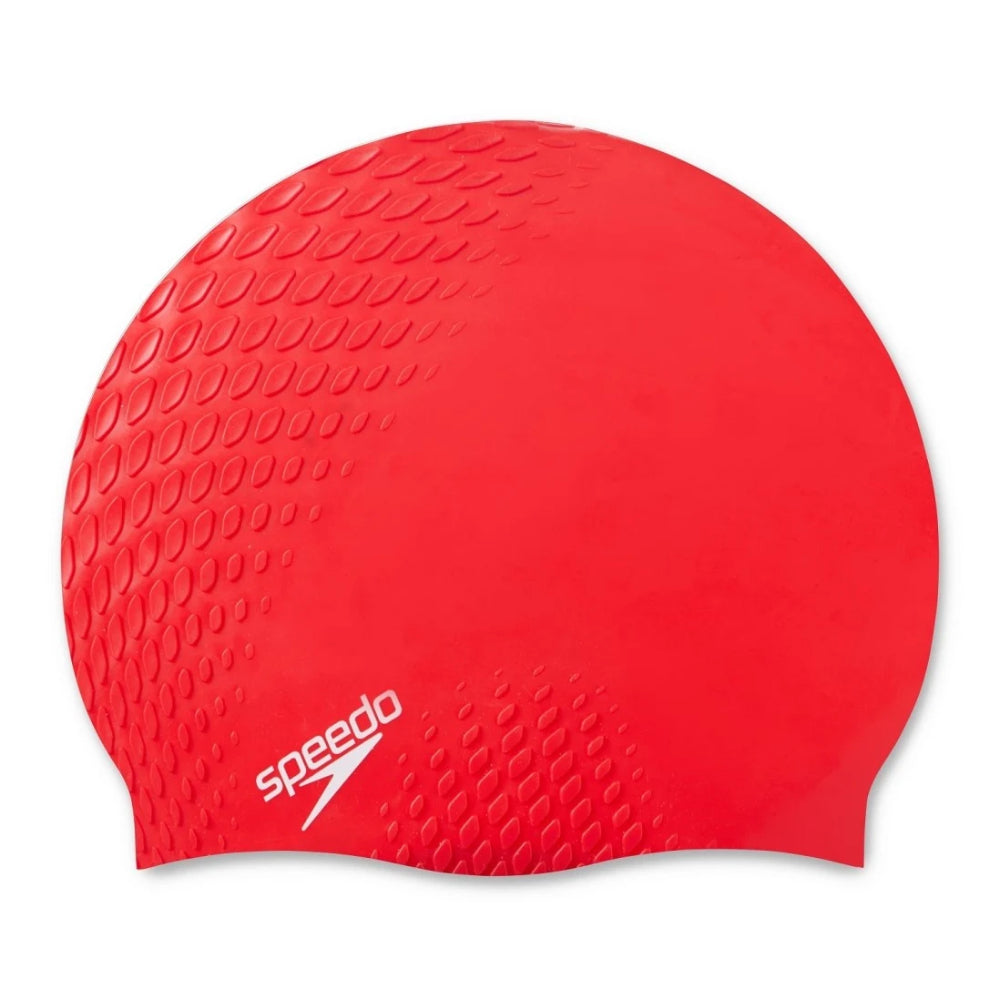 Speedo Adult's Bubble Active+ Swimming Cap (Red)