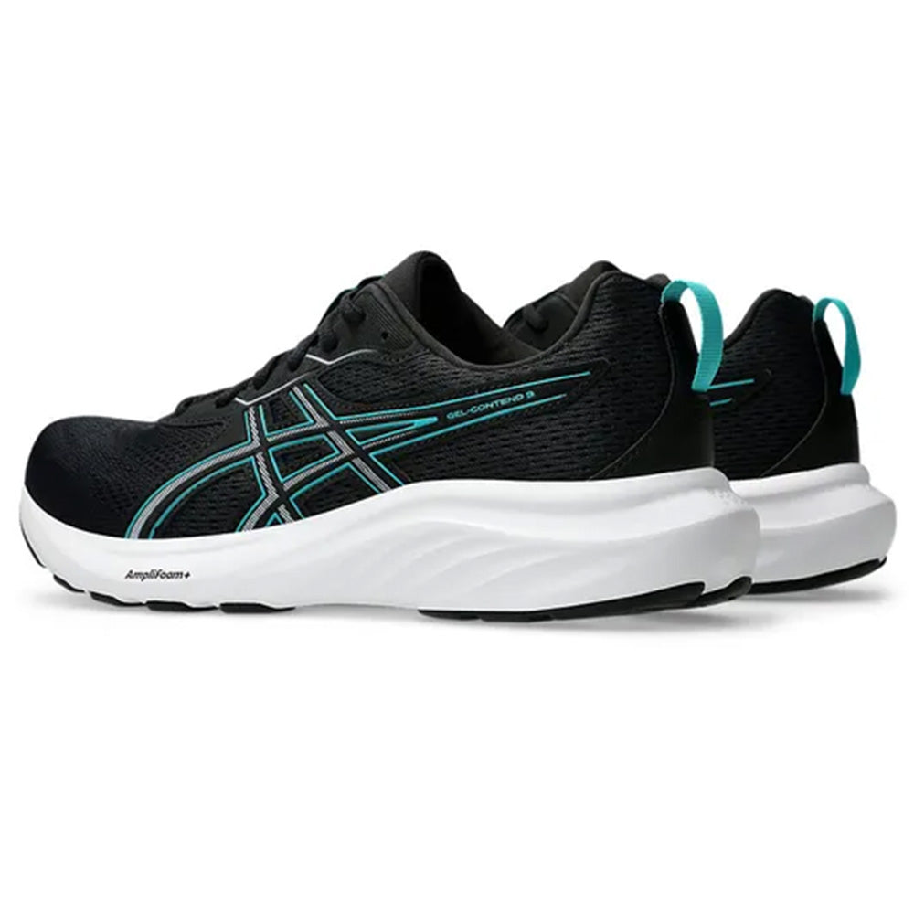 ASICS Men's Gel-Contend 9 Running Shoe (Black/Wave Teal)