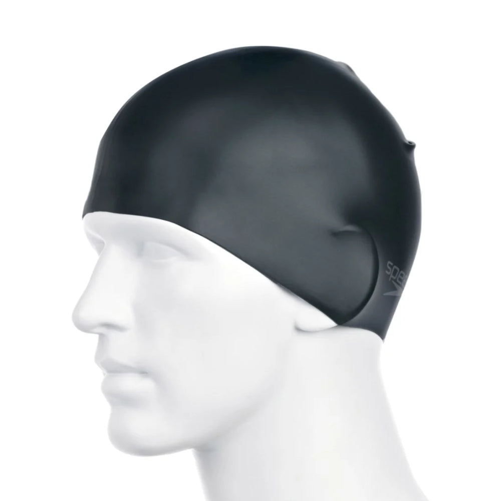 Speedo Adult's  Moulded Silicon Swimming Cap (Black)