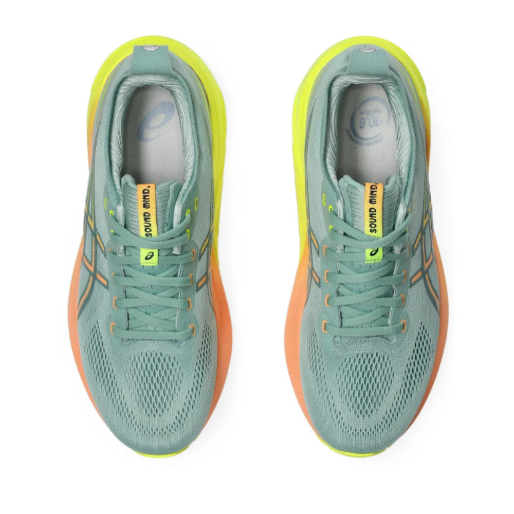 ASICS Men's Gel-Kayano 31 Paris Running Shoe (Light Celadon/Safety Yellow)