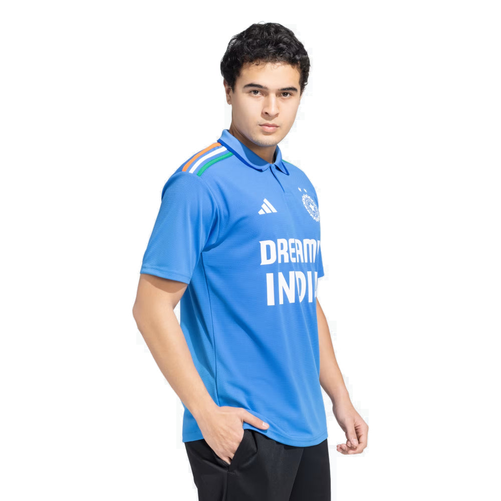 Adidas Men's India Cricket Fan Jersey (Blue/White)