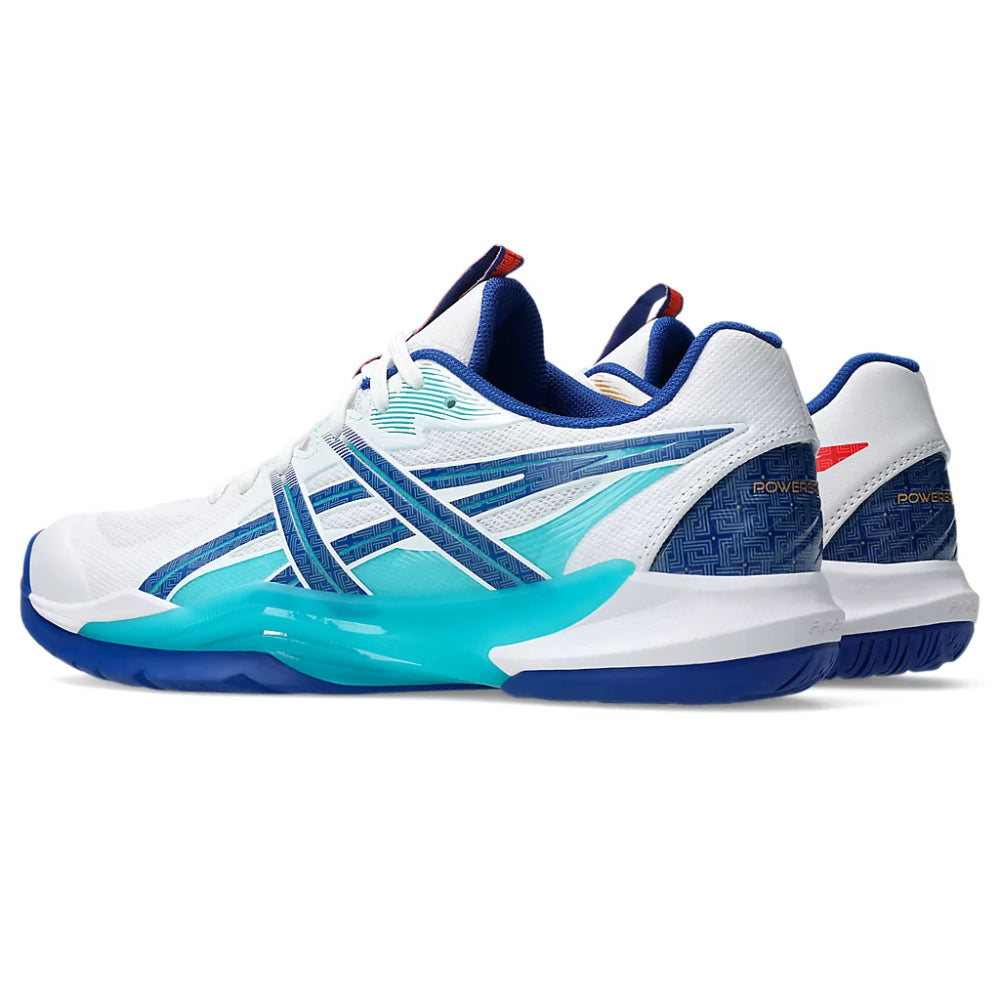 ASICS Men's Powerbreak FF Badminton Shoe (White/Blue)