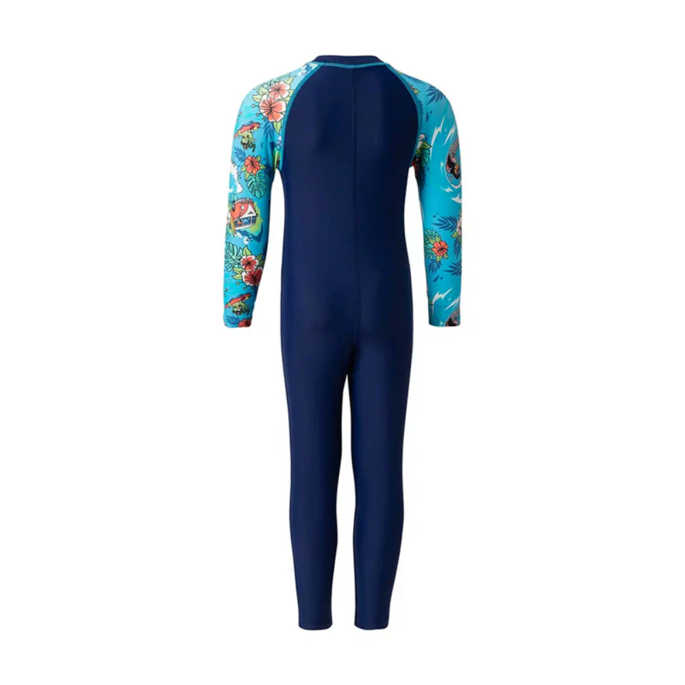 Speedo Boy's Color Block All In 1 Swimming Suit (Harmony/Picton Blue/White)
