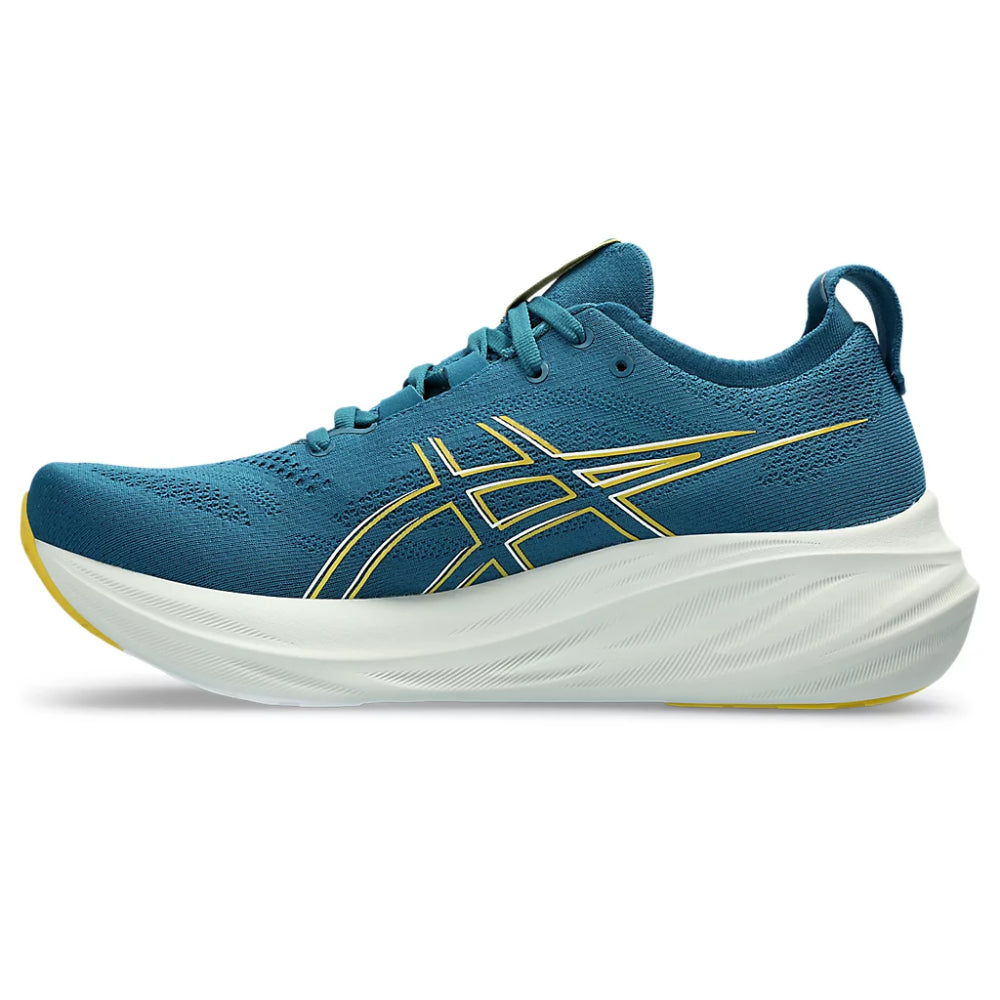 asics gel-nimbus 26 evening teal,light mustard running shoes