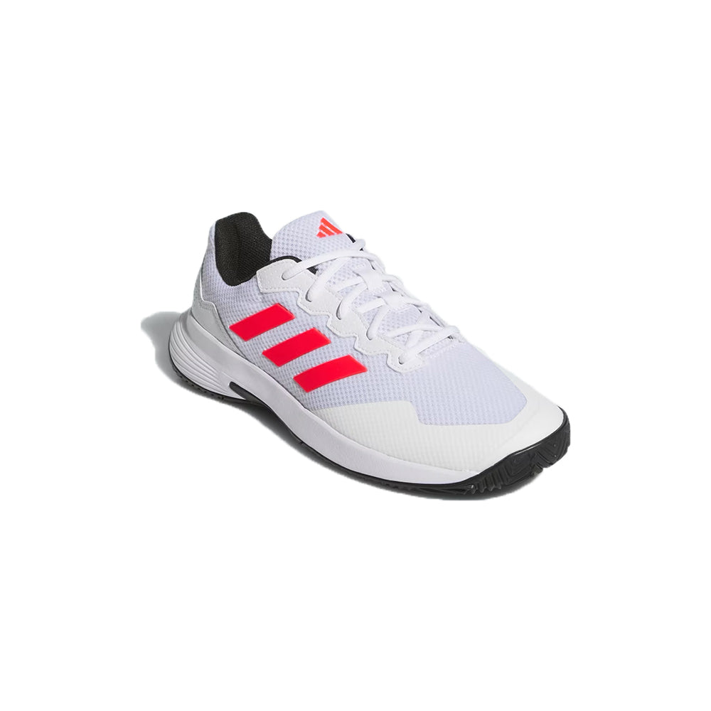 Adidas Men's Gamecourt 2 Tennis Shoe (Cloud White/Lucid Red/Core Black)