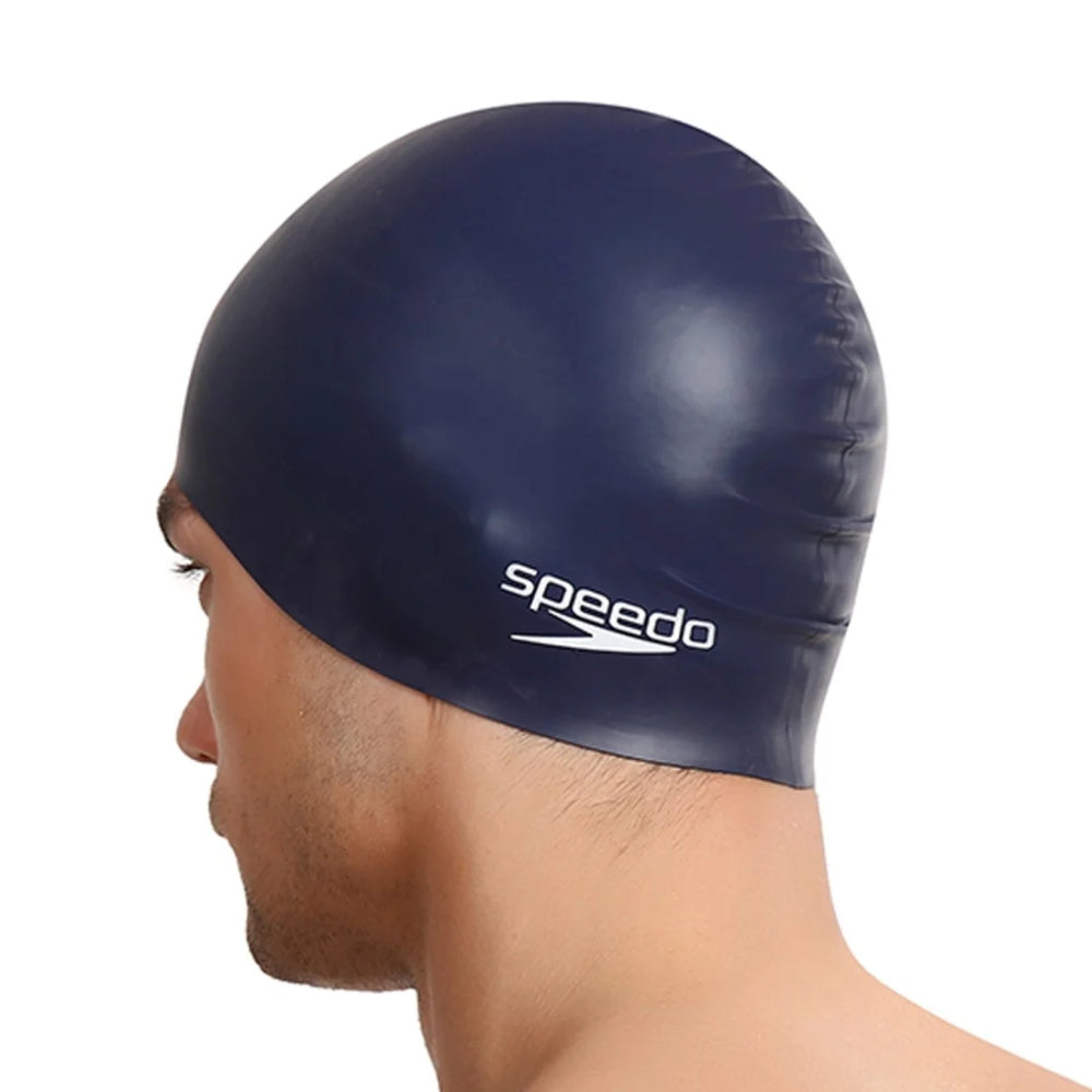 Speedo Adult's Flat Silicone Swimming Cap (Navy)