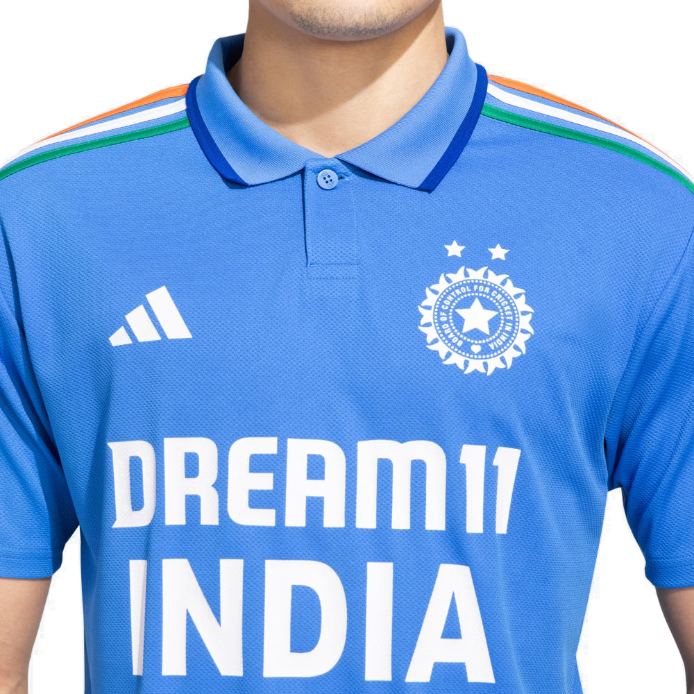 Adidas Men's India Cricket Fan Jersey (Blue/White)