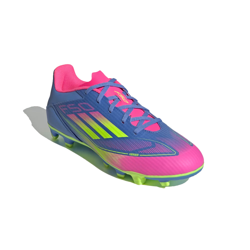 Adidas Men's F50 Club Firm/Multi Ground Football Shoe (Blue/Lemon/Pink)