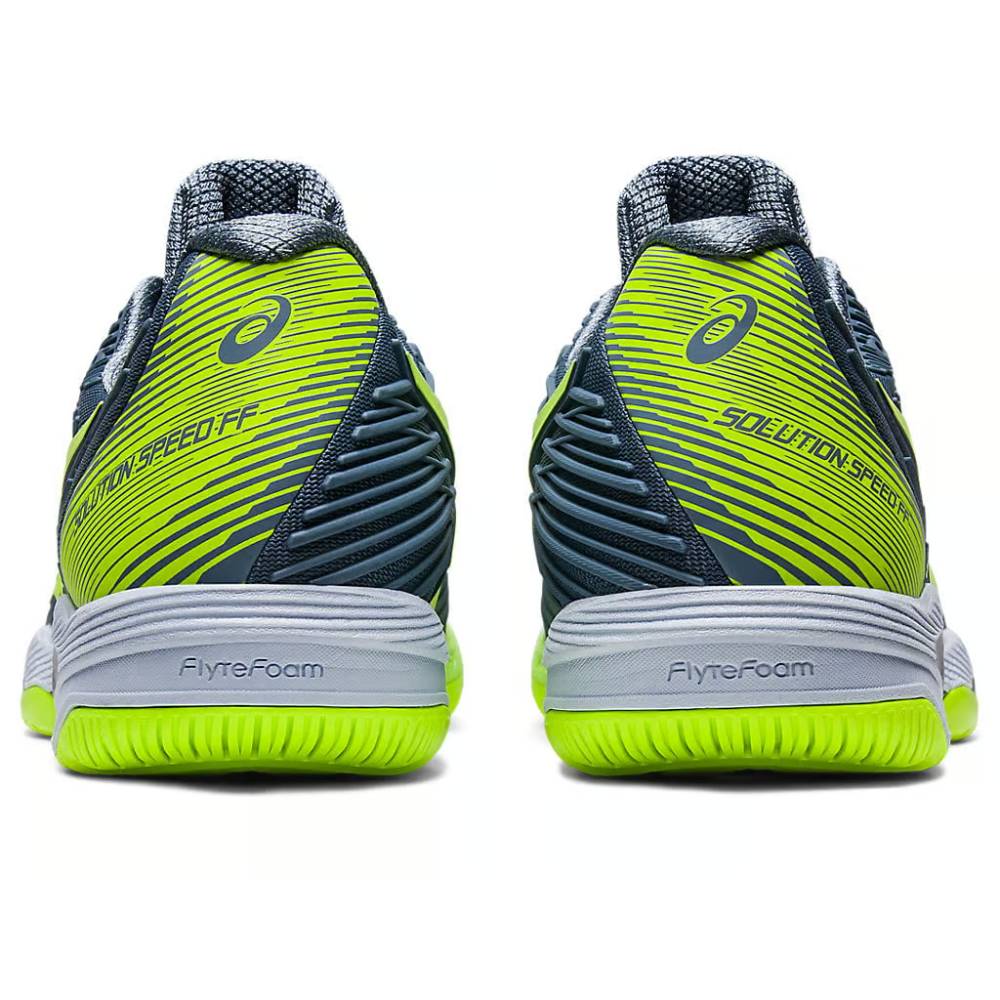 asics Solution Speed FF 2 Novak latest tennis Steel Blue,Hazard Green tennis shoe