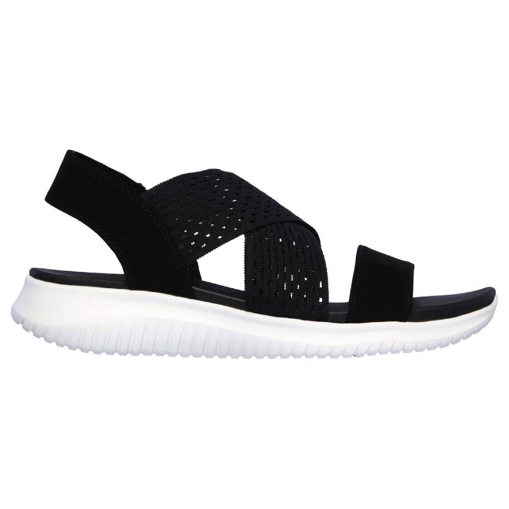 Skechers womens sandals discount black