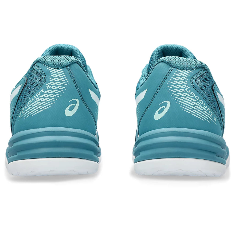 asics upcourt 5 badminton Blue Teal,White shoes