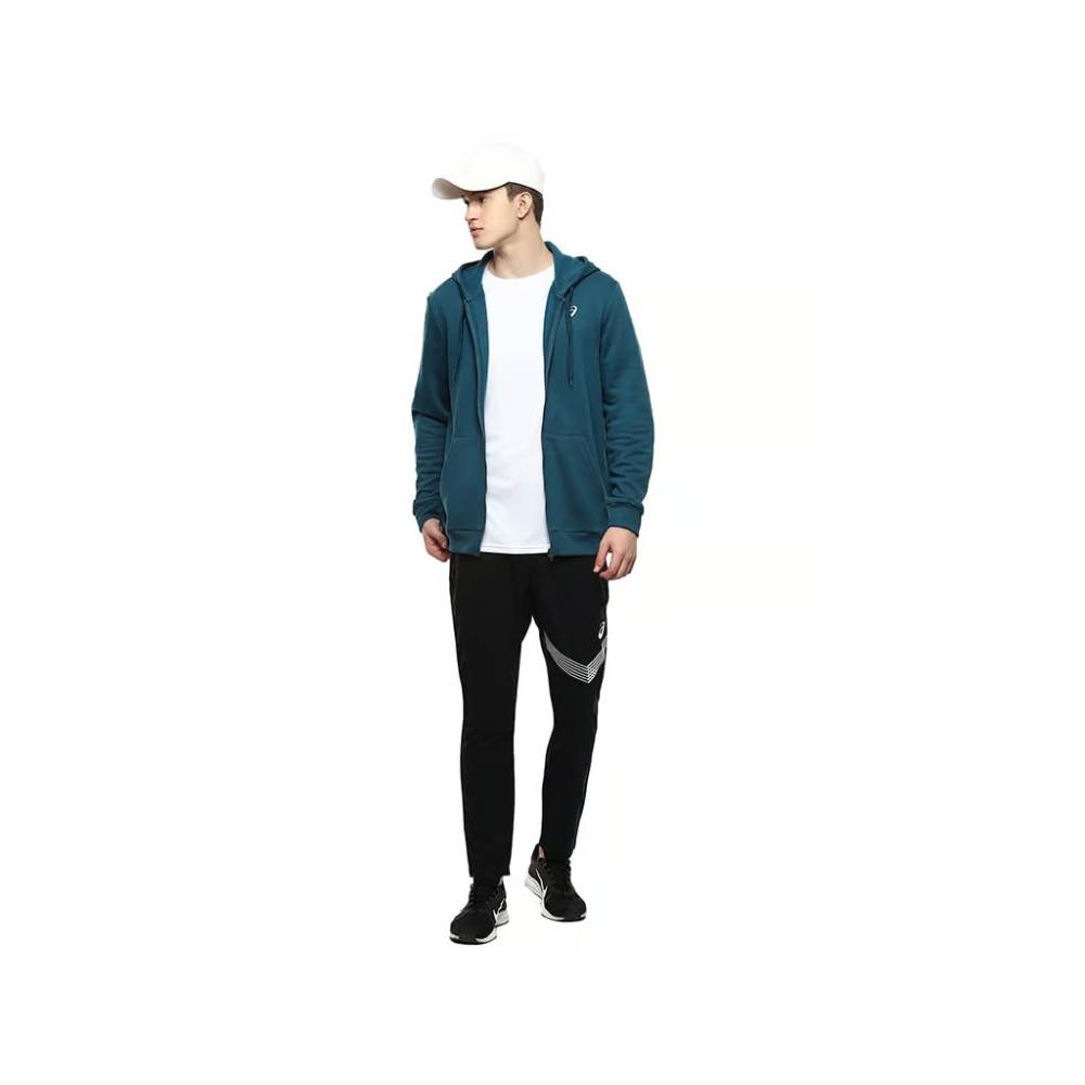asics top design pattern woven Black pant