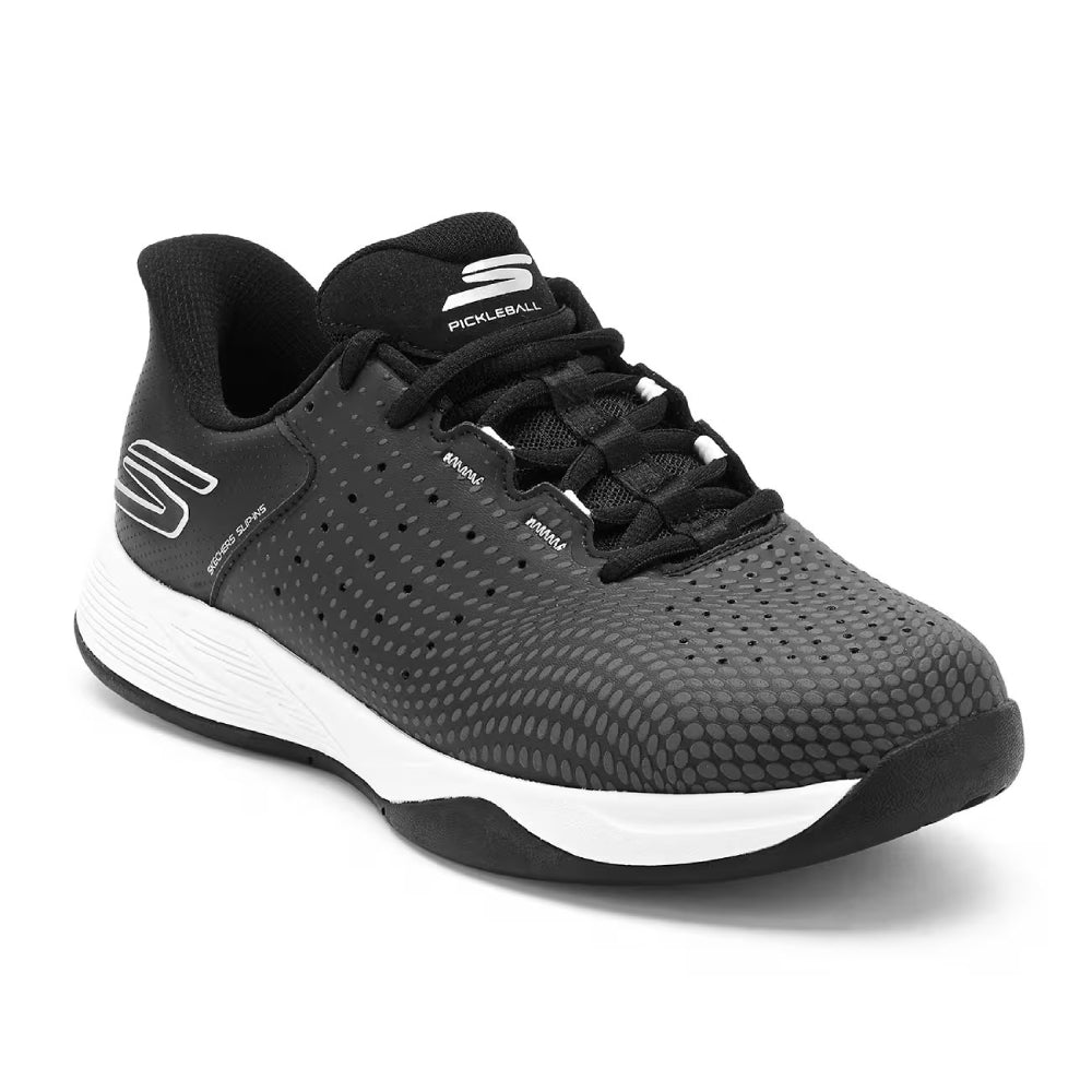 SKECHERS Women's Viper Court Reload Multi Court Shoe (Black/White)