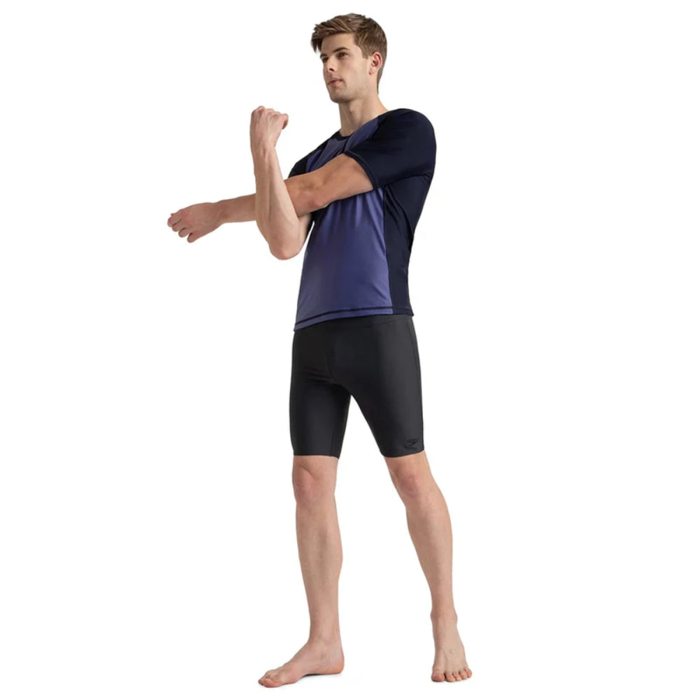 Speedo Men's Short Sleeve Suntop (Hapuna Blue/True Navy)