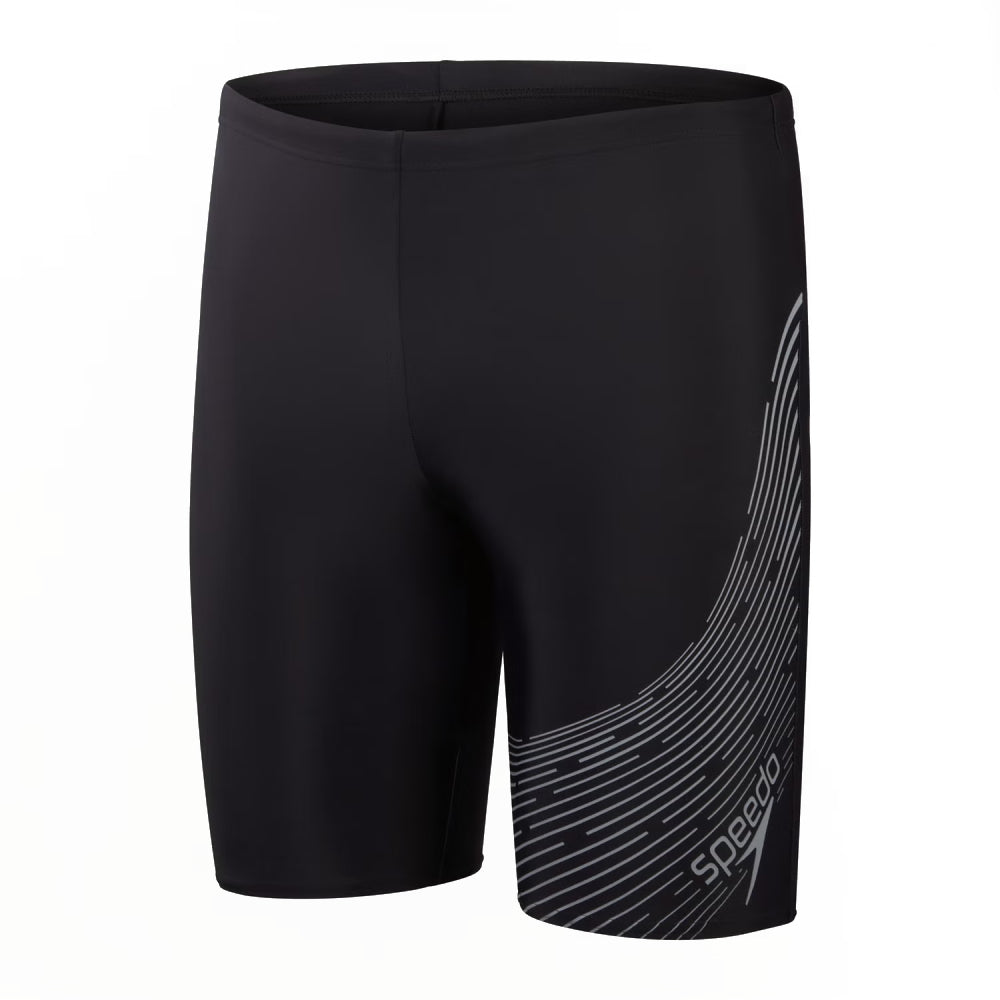 Speedo Men's Medley Logo Swimming Jammer (Black/Charcoal)