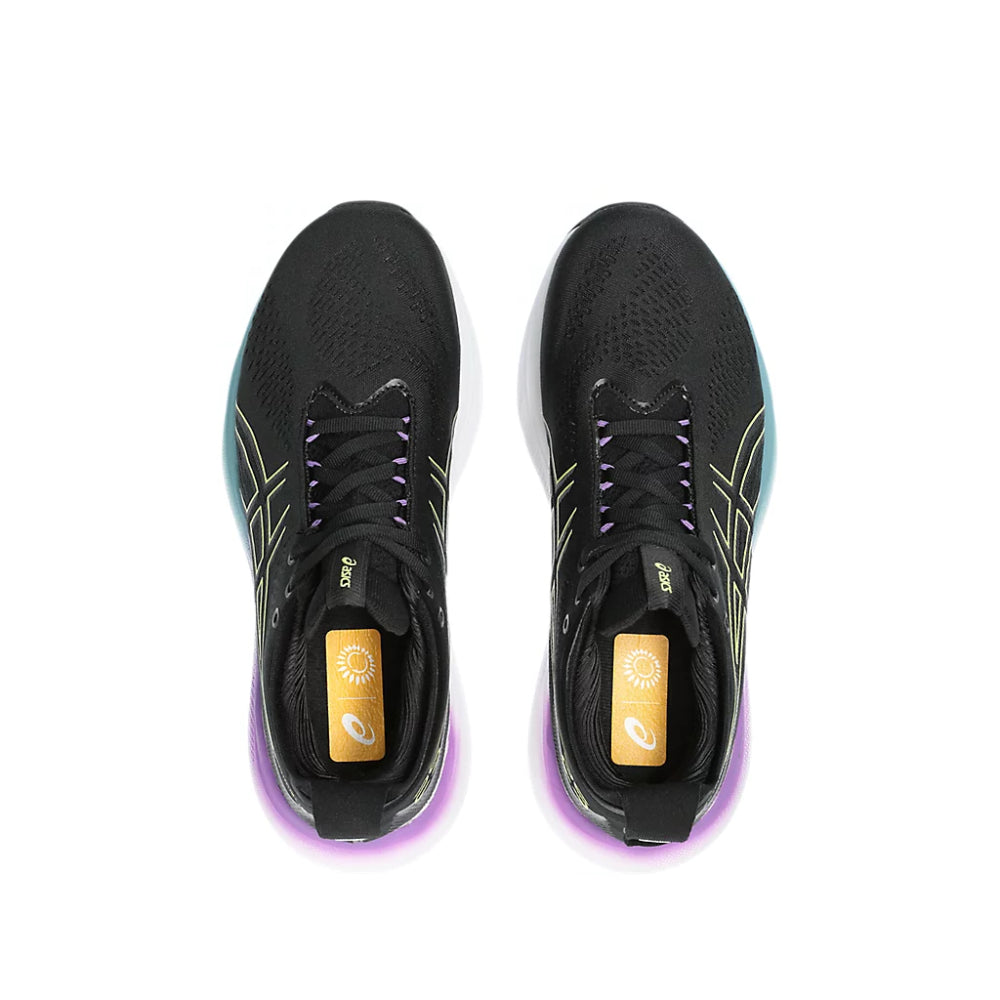 Asics Women Gel-Nimbus 25 best running black,Glow Yellow Shoes